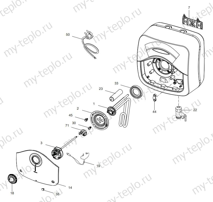 Запчасти для Ariston ABS BLU EVO 15 : схема Запчасти Ariston ABS BLU EVO 15 купить в Пензе