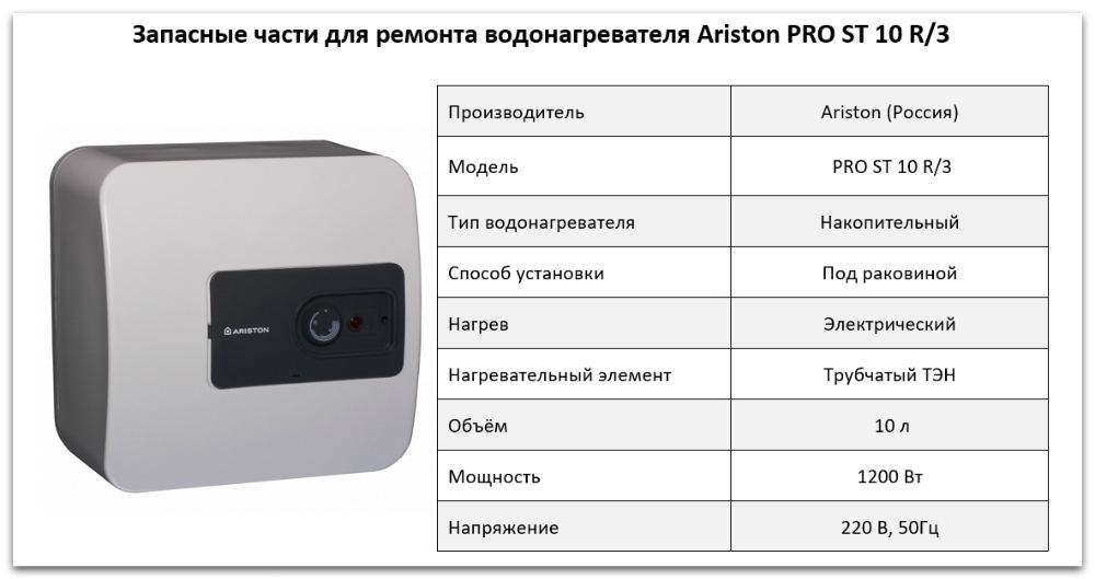Купить запчасти Ariston PRO 10 R/3 в Пензе