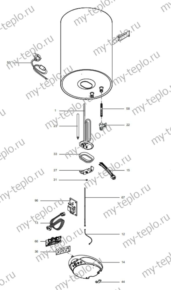 Запчасти для Ariston ABS PRO PRO INOX PW 80 V : схема Запчасти Ariston ABS PRO PRO INOX PW 80 V купить в Пензе